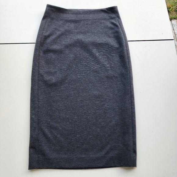 Vince Camuto Knit Skirt Womens Charcoal Gray Pull On Midi Pencil Classic XS - Picture 1 of 7